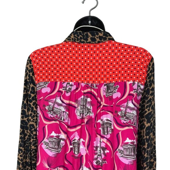 Anthropologie Maeve Paz Button Down Patchwork Shirt Size S - Picture 5 of 7